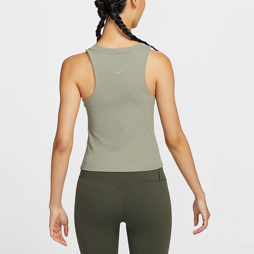 Nike Nk Inf Df Tank Wd Rib Solid Color Pullover Round Neck Sports Vest Women Tops Brown HF2766320
