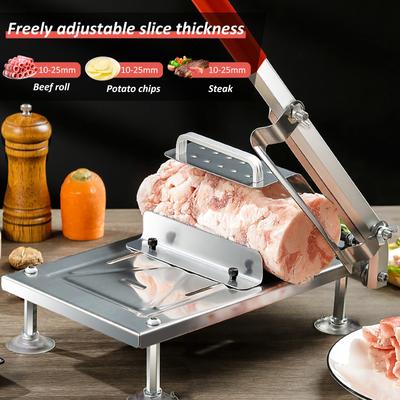 Mutton Roll Slicer Machine Stainless Steel Meat Slicer Beef Thin Slice Manual Frozen Meat Cutter for Meat Kitchen Accessories