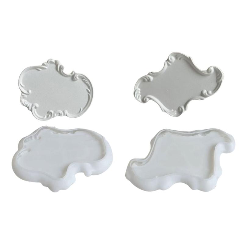 Decorative Tray Silicone Mold Irregular Dish Epoxy Resin Molds Gypsum Cement Mold for Jewelry Necklace Storage & Display