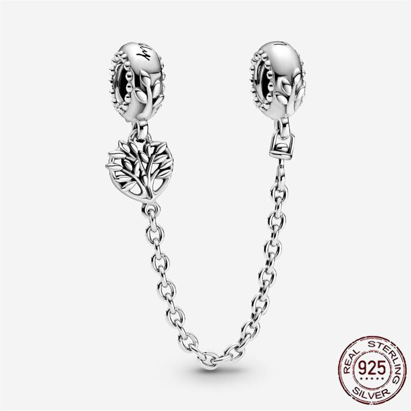 Stříbrný Křišťálový Pavé Bezpečnostní Řetízek Pevný Klip Pramen Přívěsek Vhodný pro Ženy Náramek Stříbrné Šperky Párty Narozeninový Dárek