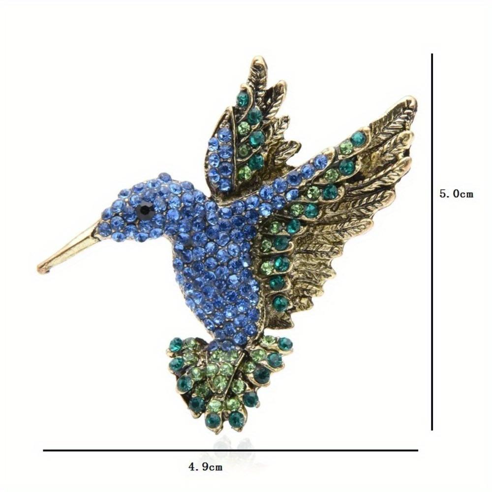 Spilla a Spilla Cristallo Uccello Design Vintage Colore Solido Animali Classici alla Moda Distintivi Per Donne
