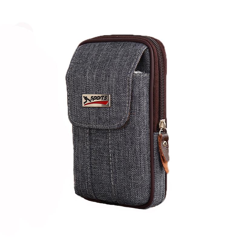 Men’s Leather & Canvas Multi-Style Waist Bag with Phone Holder