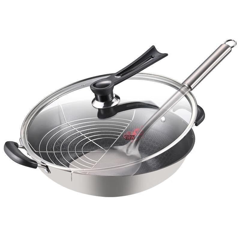 XINFU 304 Stainless Steel Flat-Bottom Wok