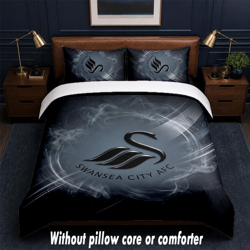 Set Biancheria da Letto Swansea City Design 1 Copripiumino + 2 Federe Morbido Traspirante Biancheria da Letto per la Casa