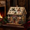 DIY Weihnachtsornament-Set 3D-Haus Kunst-Set mit Kunstperlen Handgemaltes Strassstein-Malerei Hüttenmontage für Erwachsene Tisch-Weihnachtsbaum Aufhängbar Perlenbesetzt