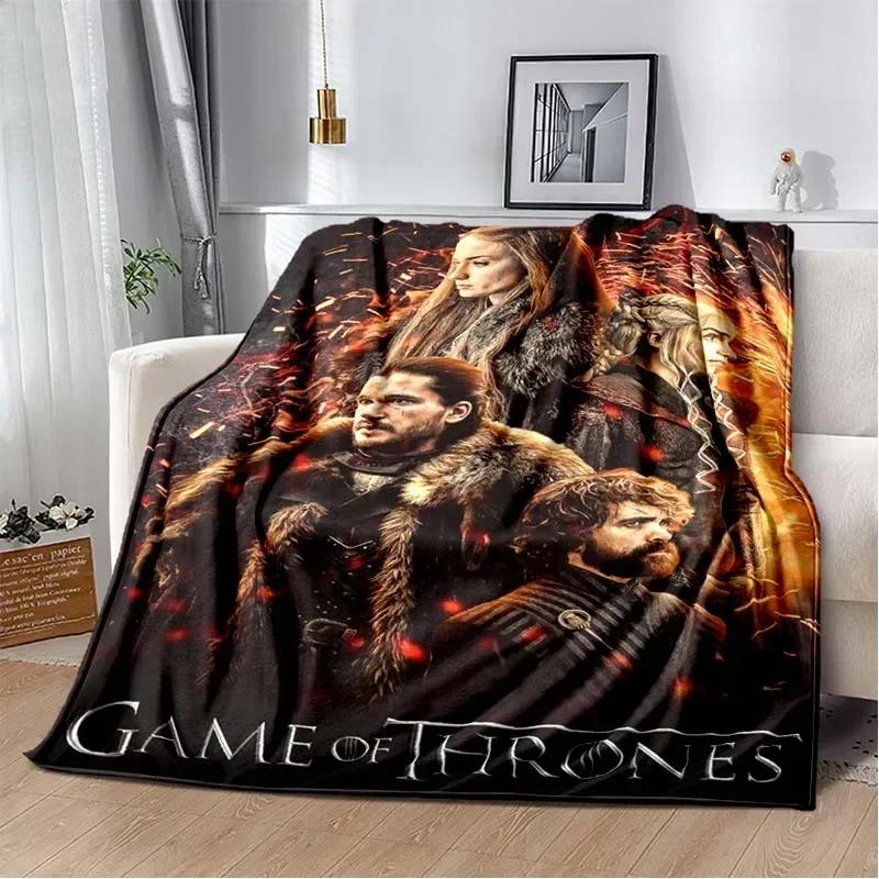 Game Dragon Plush Throw Blanket TV Series Thrones Fleece Bedspread Blanket Flannel Bedding Square Picnic Wool Soft Blanket