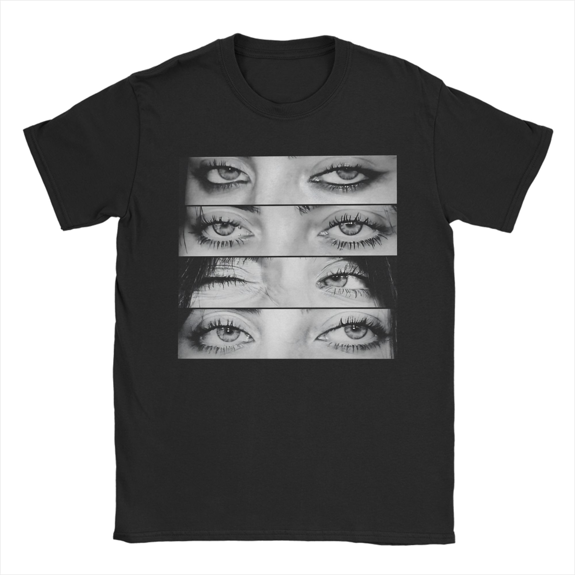 

Singer BBilliesEilished Eye Collage Mens T Shirt Musician Tee Shirt Short Sleeve TShirts 100 Cotton Plus Size Tops S