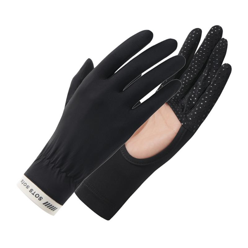 Sunscreen gloves women's UV protection outdoor non-slip summer thin driving cycling hollow ice silk gloves