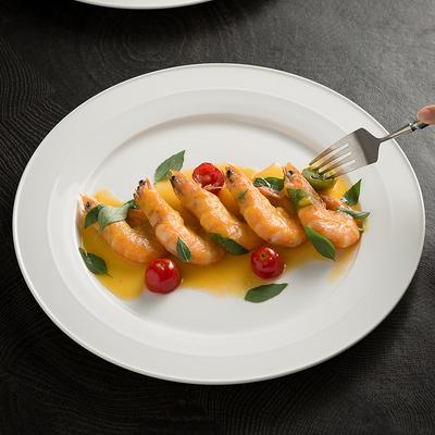Nordic Steak Plate, White Flat Plate, High-End Family Vegetable Plate, Hotel Restaurant Buffet Disc, B&B Breakfast Plate