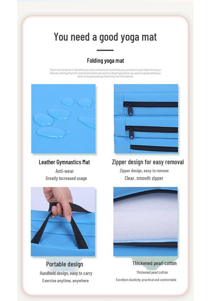Two-Fold Yoga Mat: Multi-Purpose, Anti-Slip for Dance, High Jump, Gymnastics, Fitness, and Sit-ups