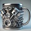 Engine V8 Cup V6 Engine Creative Mug Resin Craft Metal Three-dimensional Cup Ornament
