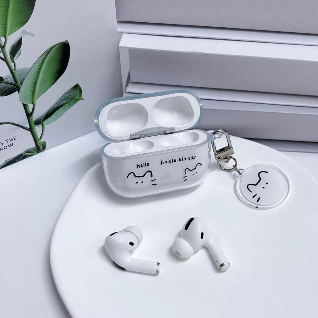 Line cat AirPods protective case Apple bluetooth headset ins wind transparent, spot