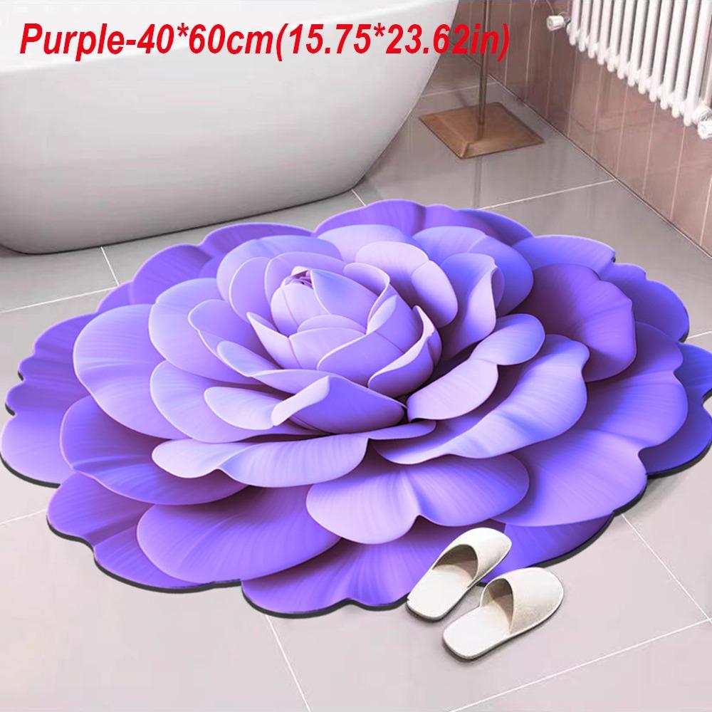 Special-shaped Peony Floor Mat Non-slip Door Gasket Blanket  for Living Room Tea Table Bedside