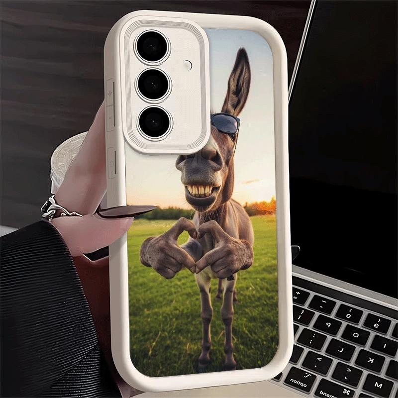 Phone Case for Samsung Galaxy S26 S25 Ultra S24 FE Funny Donkey Animal Shell S23 Plus S22 + S21 S20 5G Soft Silicone Funda