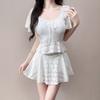Split swimsuit female girl small fresh conservative two-piece set soaking hot spring swimsuit factory showing thin fairy fan