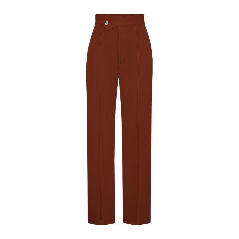

Fashion Elegant Bootcut Pants Easiest for Match Fashionable Wide Leg Pants Women Casual Wide Leg Pants Reddish Brown L