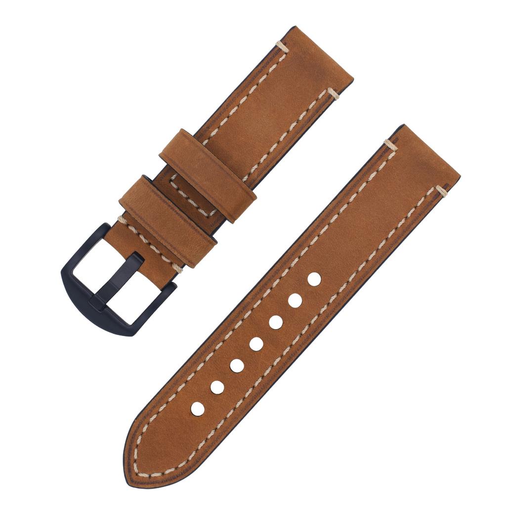 Customized First-Layer Cowhide Watch Strap, Crazy Horse Leather Handmade Strap, Wristband Decoration 22Mm Leather Strap Custom