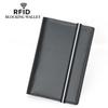 2020 RFID Passport Holder, Cowhide Leather with Elastic Band, Multi-Card Slots, ID & Document Cover