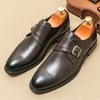 New Fashion Men Pointed Black Brown Dress Business Suit Casual Shoes Monk Strap Loafers Party Wedding Dress Homecoming Footwear