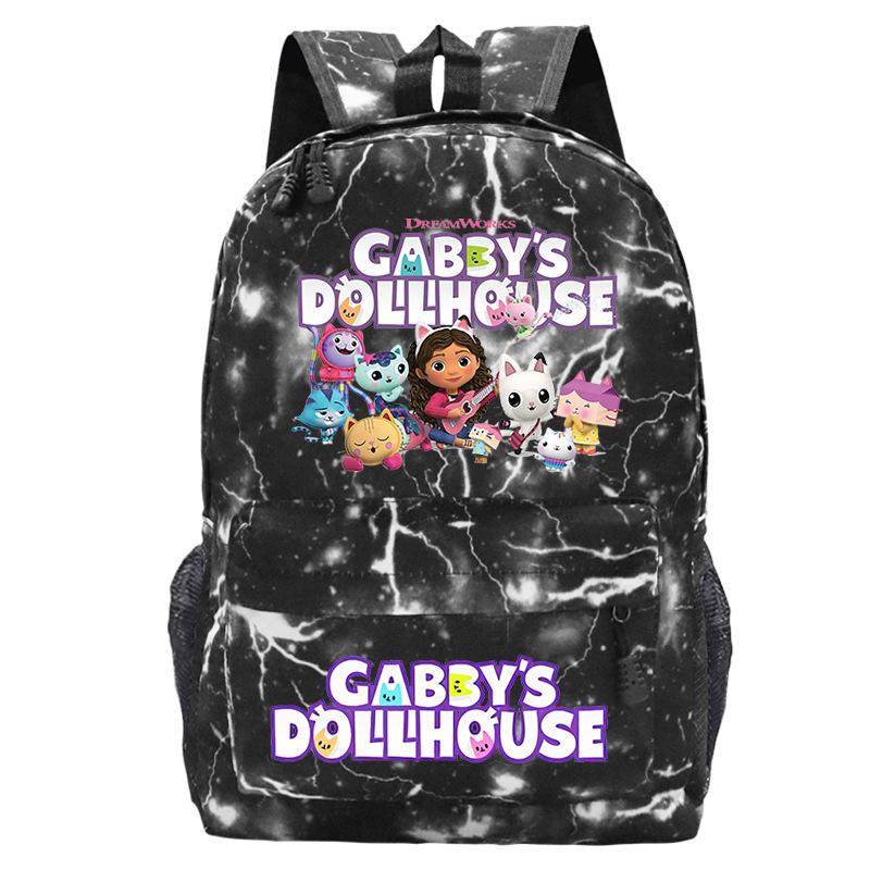 Cartoon Animation Gaby'S Doll House Peripheral Printing Casual Backpack Schoolbag For Primary And Secondary School Students