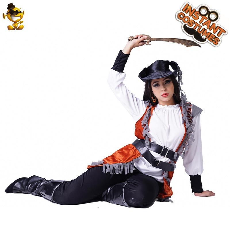 Halloween adult female pirate cosplay costumes, adult female pirate stage costumes party clothes