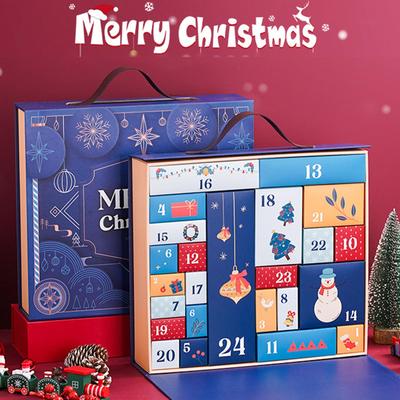 Christmas Countdown Calendar Box 24 Days Advent Calendar with Snack Container Multi Functional Holiday Decoration for Home Party