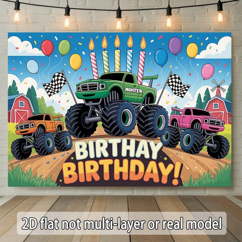 Party Backdrop Flat Monster Trucks Events Wedding Coming Ceremony Four Season Event Photo Background Front Door Decor