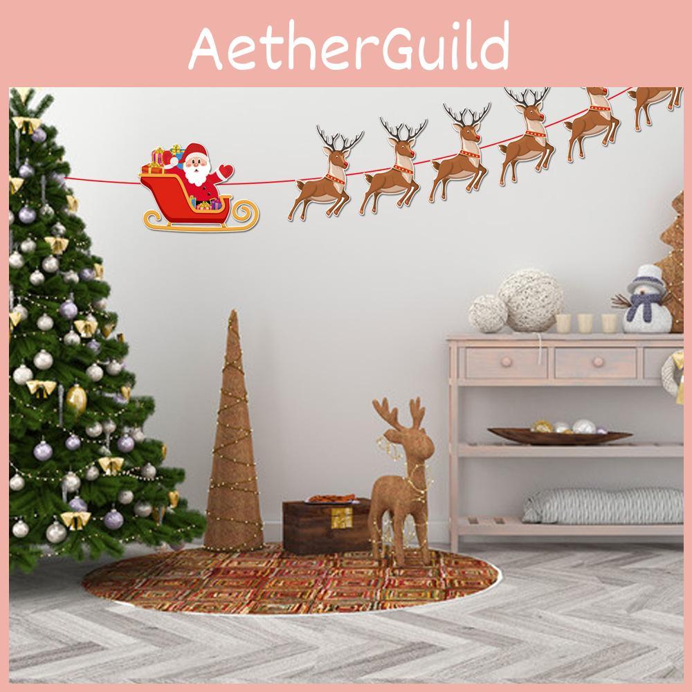 Bedårande tecknad jultomte ren pappersbanner för festliga juldekorationer