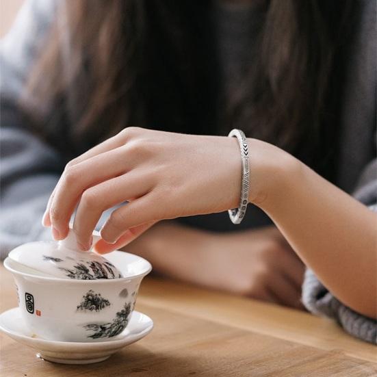 

Браслет унисекс в стиле бохо, ретро, племени, изогнутый узор, этнический, открытый, регулируемый, медный, для взрослых, украшения на запястье, легкие, на годовщины, дни рождения, свадьбы, подарок античный серебряного