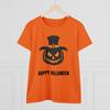 Halloween Pumpkin Tee: Women's Midweight Cotton T-Shirt