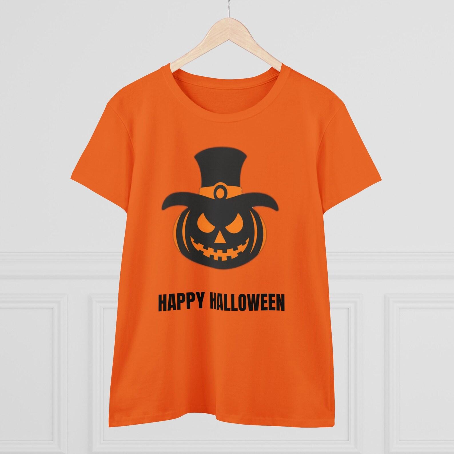 Halloween Pumpkin Tee: Women s Midweight Cotton T-Shirt S