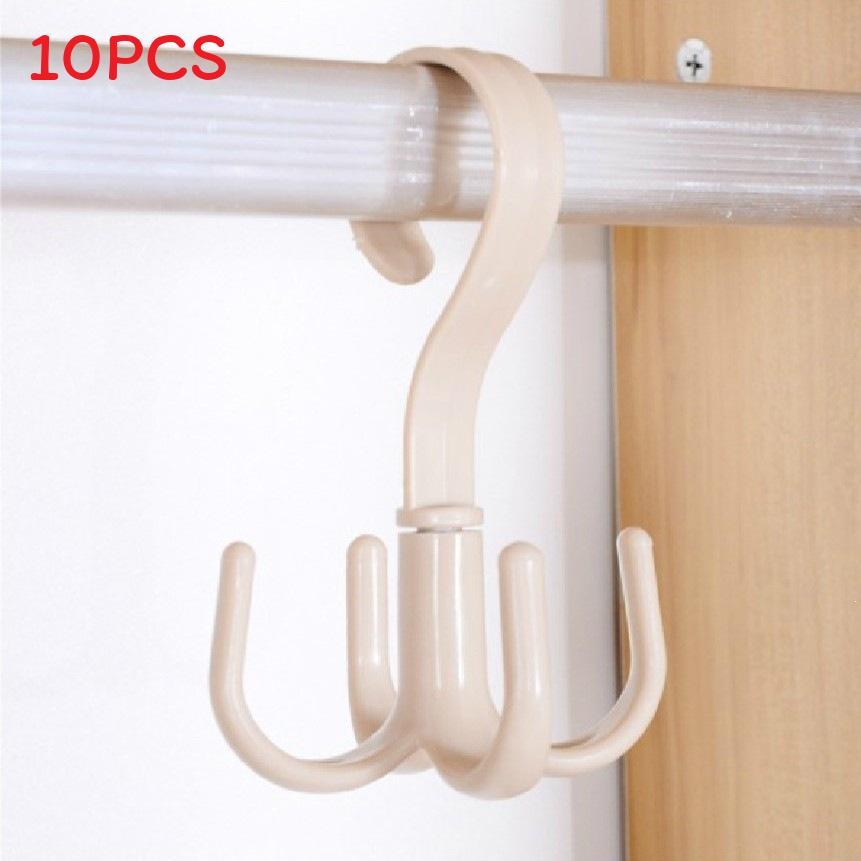 Modern Plastic Multifunction Closet Hook With Rotating Claws For Home Storage