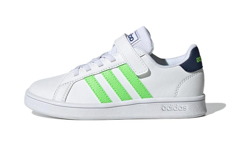 

Adidas Neo GRAND COURT Comfortable And Trendy Abrasion Resistant Low top Kids Skateboarding Shoes White Green GX5746 31