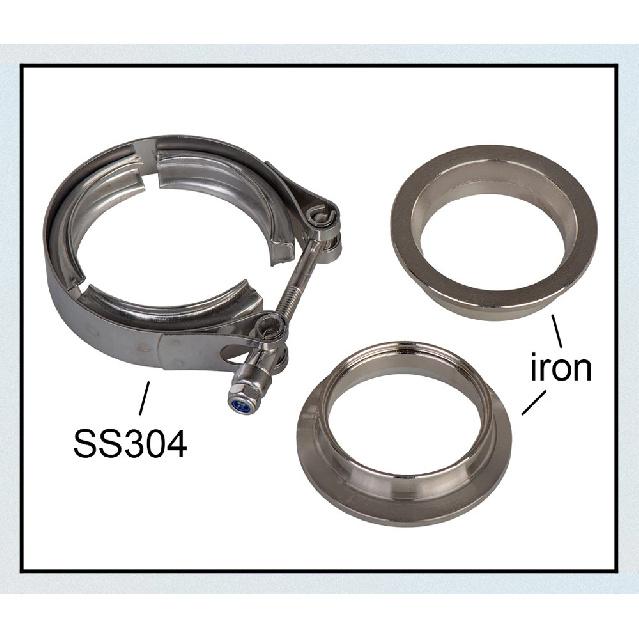 universal 2,2.25,2.5,3,4 inch V-Band Clamp Flange Kit Turbo Downpipe Wastegate V-band Turbo Exhaust Pipes Car Accessories 2 inch
