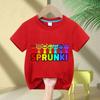 2026 Summer Short-sleeved Sprunki Cute Fashion Top Boys Girls Comfortable Round Neck Pure Cotton T-shirt Children's Sprunki Gift