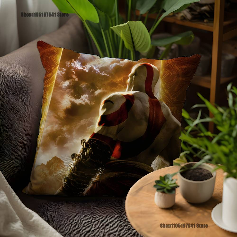 Game G-God Of W-War Kratos Pillow Case For Sofa Decor Car Office Room Printing Cushion Cover Decorations And Protector