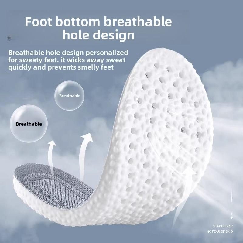 Soft Thick Sports Shoe Insoles for Men Women Cloud‑Like Feeling Shock Absorbing Sweat‑Absorbing Breathable Deodorant