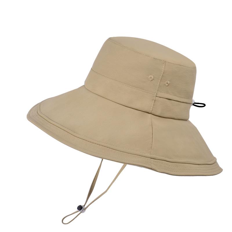 Spring and Summer Outdoor Sunscreen Hat Children Solid Color Eaves Quick-drying Waterproof Bucket Hat Men's Mountaineering Fishing Sun Hat