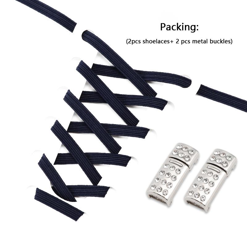 Elastic Laces Sneakers Luxury Diamond Magnetic Lock Shoelaces Without ties Kids Adult No Tie Shoe laces 8MM Width Flats Shoelace