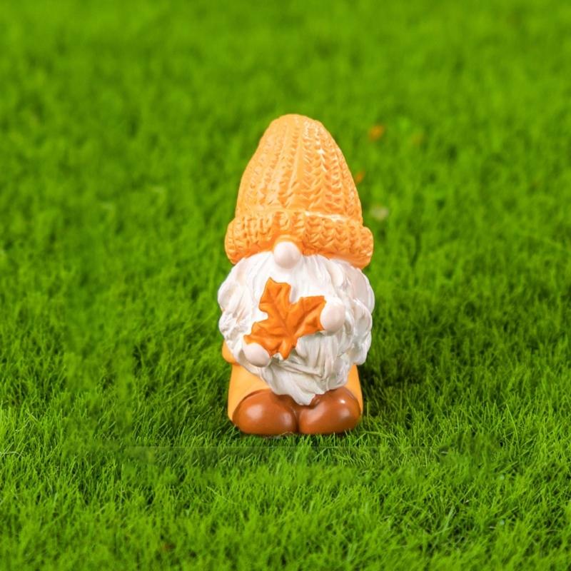 Set Of 3 Resin Leaf Miniatures Gnomes Ideal for Indoor and Outdoor Use Adds Unique Charm to Any Home or Garden Setting