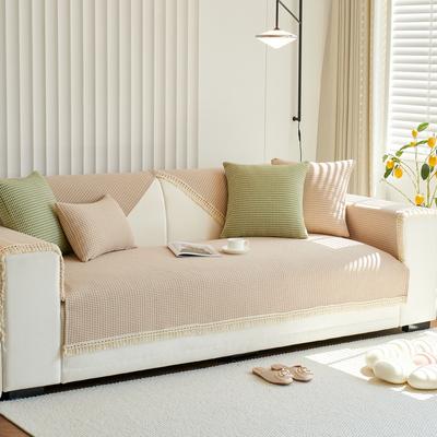 Sofa Kissen für alle Jahreszeiten, Verdickter grüner Bezug, Rutschfester Baumwollbezug, Rückenlehnenbezug