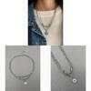 Geometric Layered Stainless Steel Pendant Necklace For Men And Women