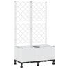 Planter with Trellis and Wheels White 80 X 40 X 146 Cm PP