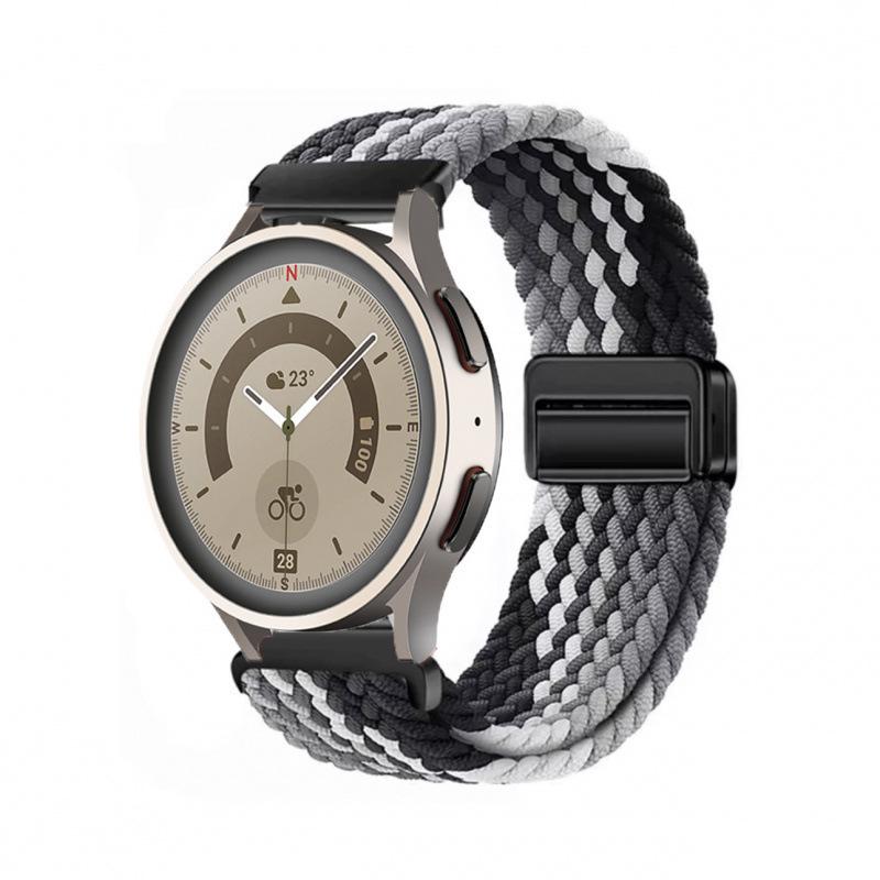 Nylon Woven Strap with Magnetic Buckle for Xiaomi Watch S5/S3, Huawei GT6/GT5, Garmin, and Samsung