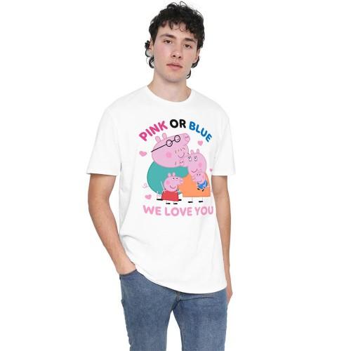 Peppa Pig Unisex Adult Pink Or Blue We Love You Family T-Shirt