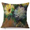 Vintage Florals Oil Painting Throw Pillow Case Nordic Glass Vase Art Sofa Decoration Cushion Cover Cotton Linen Pillowcase