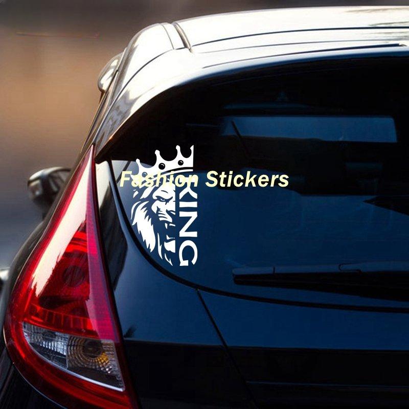 Naklejki Lew z Koroną Król Vinyl Decal Naklejka samochodowa Wodoodporne dekoracje samochodowe na karoserii samochodu Zderzak Tylna szyba Laptop