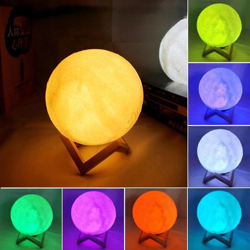 Steam Humidifier Moon Lamp Diffuser Ionizer 8 Colors Usb