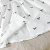 Girls Black and White Bow Print Doll Collar Long Sleeve A-Line Dress 2-Piece Set