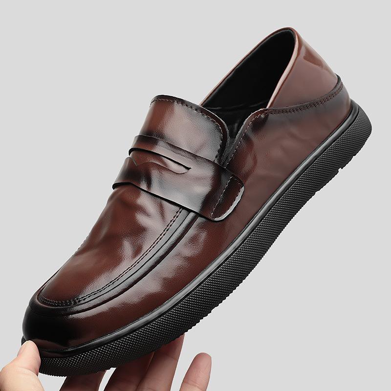 Solid Color Business Casual Shoes for Men Spring Autumn Fashion Leather Shoes Male Soft Sole New Designer Loafers Man